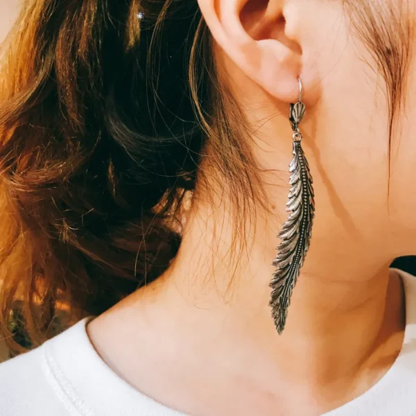 Lotta Djossou Boucles d'Oreilles Plume Coco Fashion