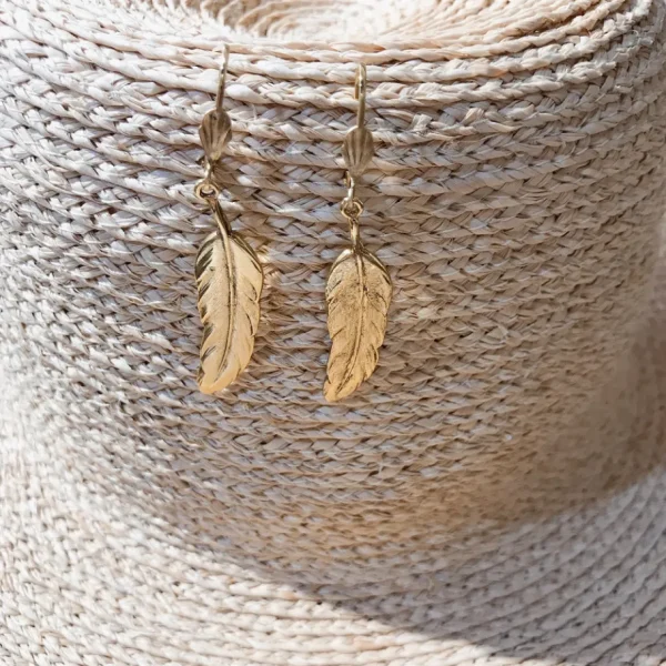 Lotta Djossou BOUCLES D'OREILLES PLUME DOREES Outlet