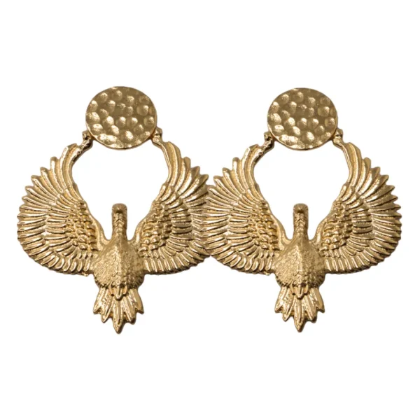 Lotta Djossou Boucles d'Oreilles Puces Aigle Dorées Hot