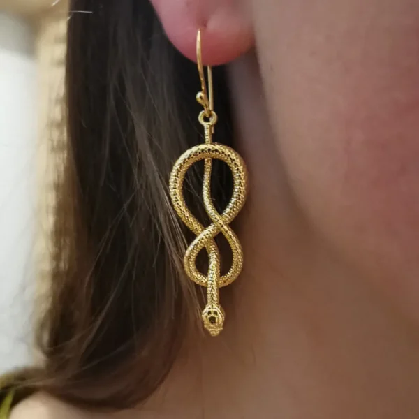 Lotta Djossou Boucles d'Oreilles Serpent Dorées Best