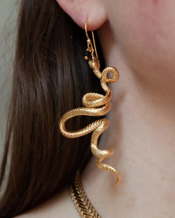 Lotta Djossou Boucles d'Oreilles Snake Dorées Online