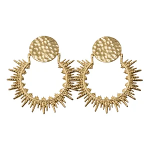 Lotta Djossou Boucles d'Oreilles Soleil Dorées Outlet