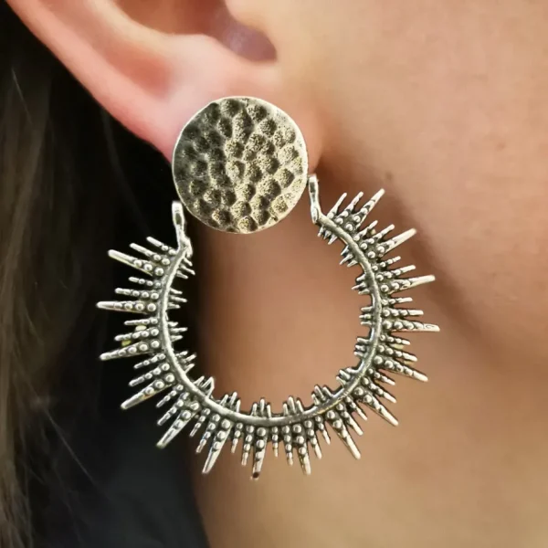 Lotta Djossou Boucles d'oreilles Soleil Argentées Fashion