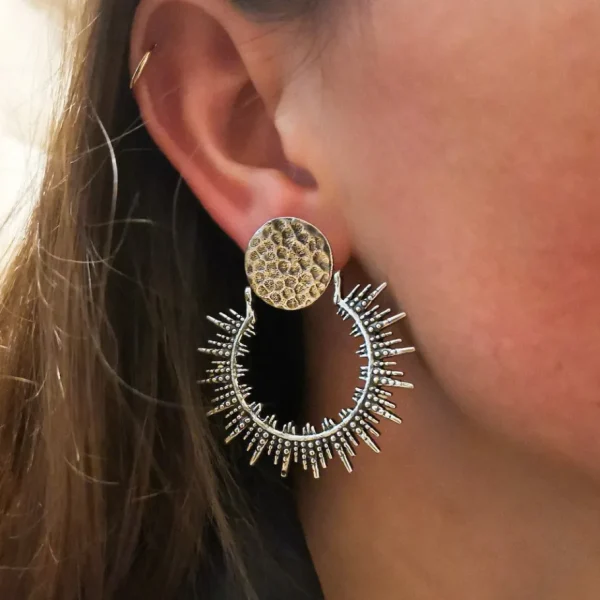 Lotta Djossou Boucles d'oreilles Soleil Argentées Fashion