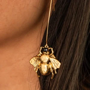 Lotta Djossou Boucles d'Oreilles Tige Bee Dorées Online