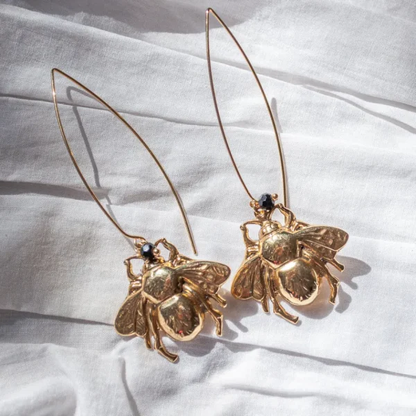 Lotta Djossou Boucles d'Oreilles Tige Bee Dorées Online