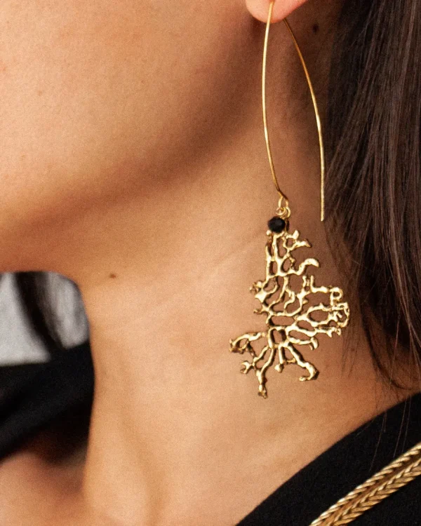 Lotta Djossou Boucles d'oreilles tige corail argentée Best