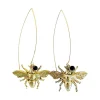 Lotta Djossou Boucles d'Oreilles Tige Insecte Dorées New