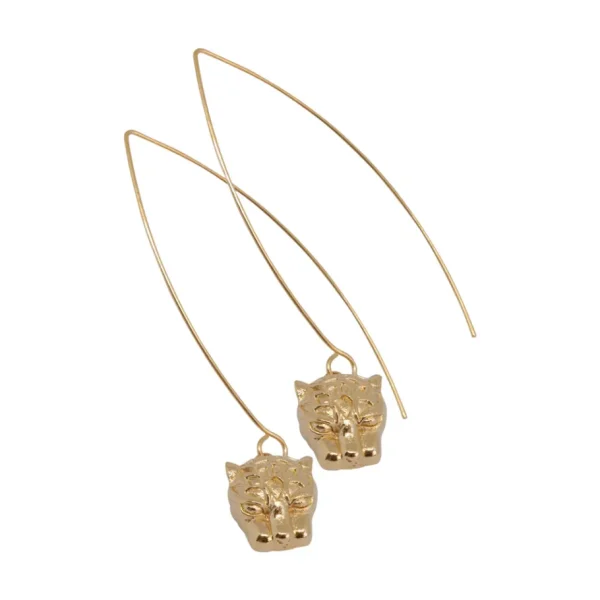 Lotta Djossou Boucles d'Oreilles Tige Panthère Dorées Hot