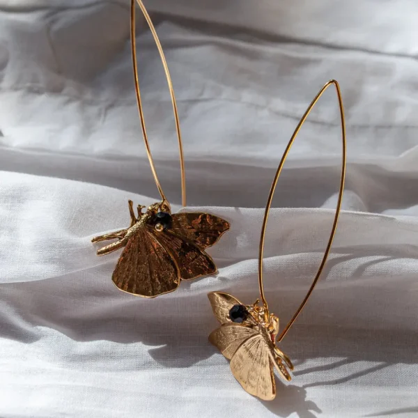 Lotta Djossou Boucles d'oreilles Tige Papillon dorée Sale