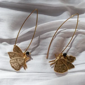 Lotta Djossou Boucles d'oreilles Tige Papillon dorée Sale