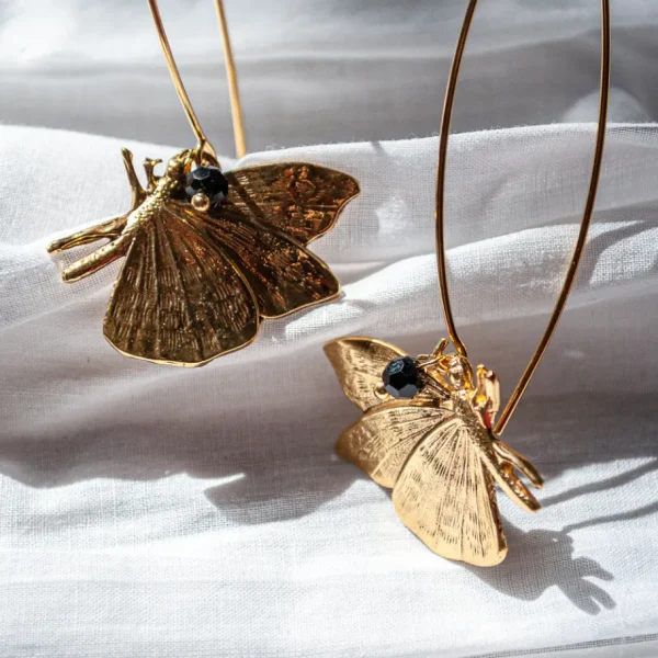 Lotta Djossou Boucles d'oreilles Tige Papillon dorée Sale