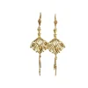 Lotta Djossou Boucles d'oreilles Trois Feuilles Dorées New