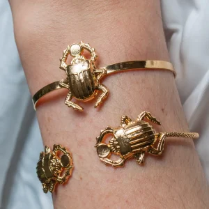 Lotta Djossou Bracelet 2 Mini Scarabées doré Clearance