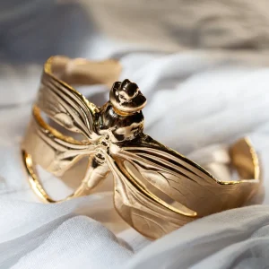 Lotta Djossou Bracelet Courbée Libellule Doré Hot