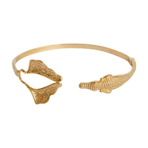 Lotta Djossou Bracelet Crocodile Ginkgo Doré Online