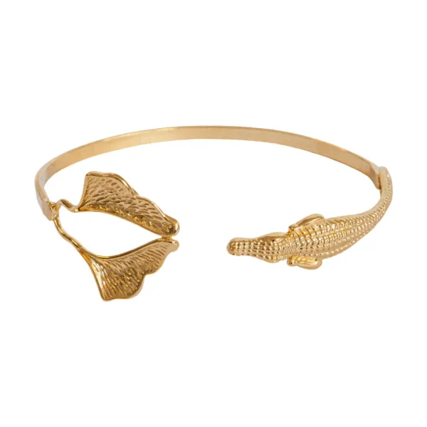 Lotta Djossou Bracelet Crocodile Ginkgo Doré Online
