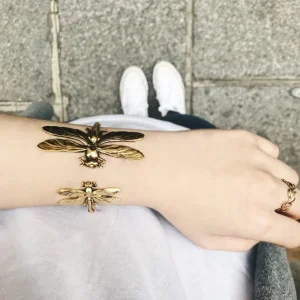Lotta Djossou BRACELET DOUBLE LIBELLULE DORE Sale