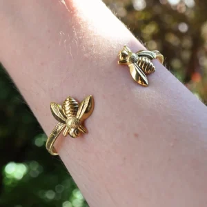 Lotta Djossou Bracelet Double Little Bee Doré Discount