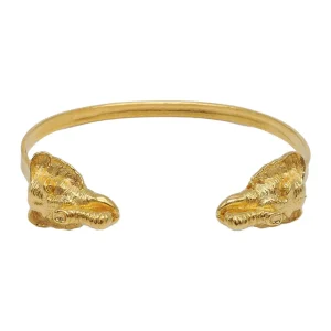 Lotta Djossou Bracelet Double Éléphant Doré Clearance