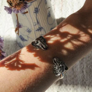 Lotta Djossou Bracelet Double Éléphant Doré Clearance