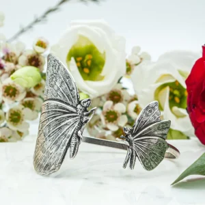 Lotta Djossou Bracelet Double Papillon Argenté Hot