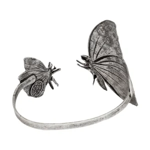 Lotta Djossou Bracelet Double Papillon Argenté Hot