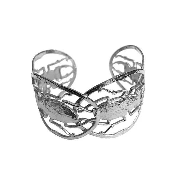 Lotta Djossou Bracelet Manchette 4 Scarabée Maddie argenté Clearance