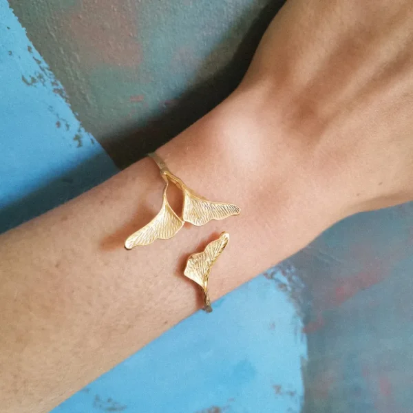 Lotta Djossou Bracelet Petit Ginkgo Doré Hot