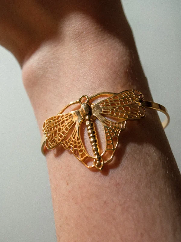 Lotta Djossou Bracelet Petit Libellule Volant Doré Clearance