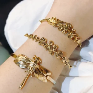 Lotta Djossou Bracelet Petite Libellule Doré New