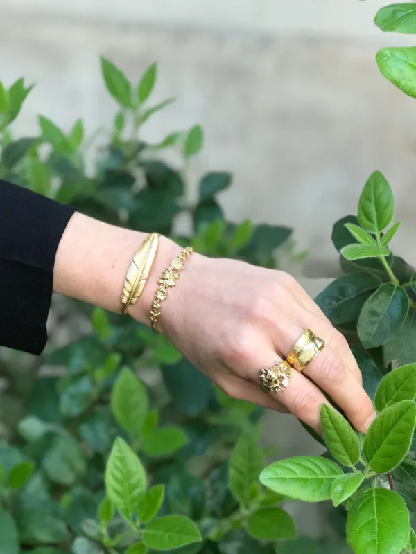 Lotta Djossou Bracelet Plume doré New