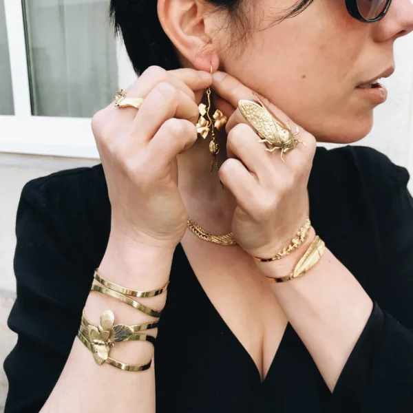 Lotta Djossou Bracelet Plume doré New