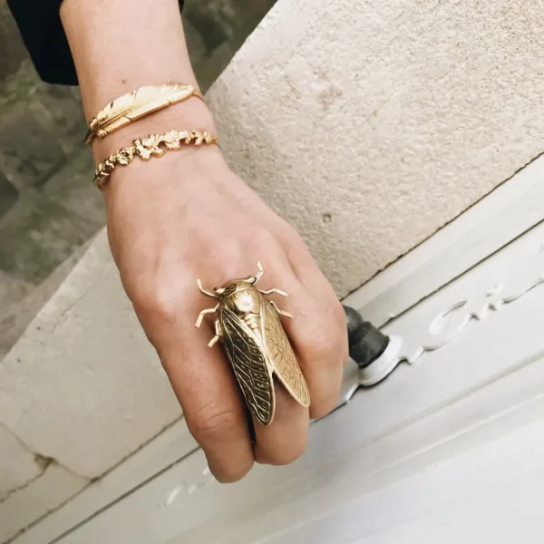 Lotta Djossou Bracelet Plume doré New