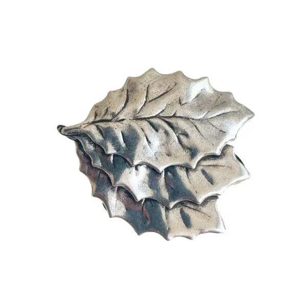 Lotta Djossou Broche 3 Feuilles Argentées Discount