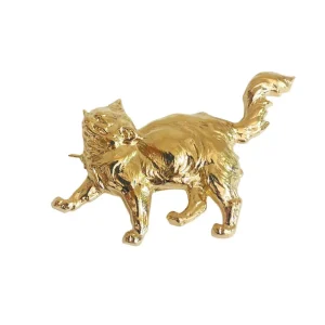 Lotta Djossou Broche Chat Dorée Discount