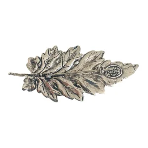 Lotta Djossou Broche Feuille Argentée Hot