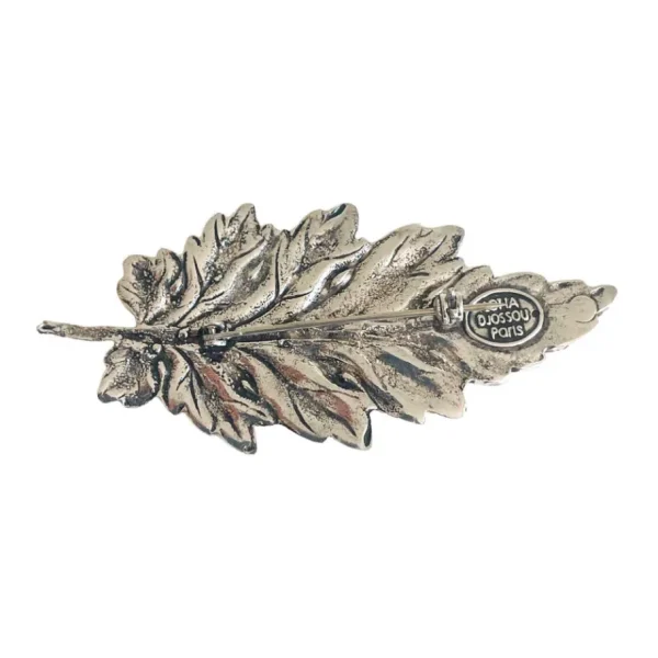 Lotta Djossou Broche Feuille Argentée Hot