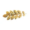Lotta Djossou Broche Feuille d'Accacia Dorée New