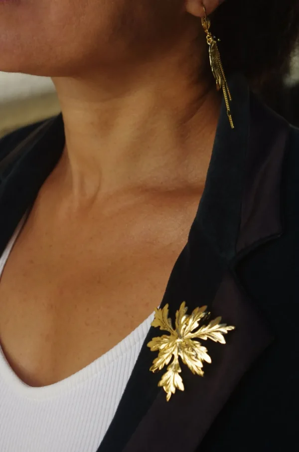 Lotta Djossou Broche Flocon Dorée Online