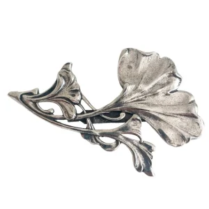 Lotta Djossou Broche Grand Gingko Argentée Sale