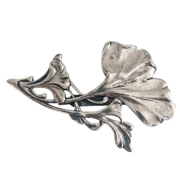 Lotta Djossou Broche Grand Gingko Argentée Sale