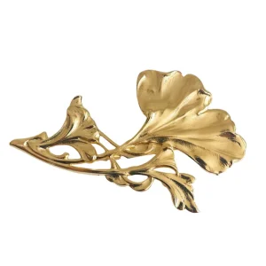 Lotta Djossou Broche Grand Gingko Dorée Sale