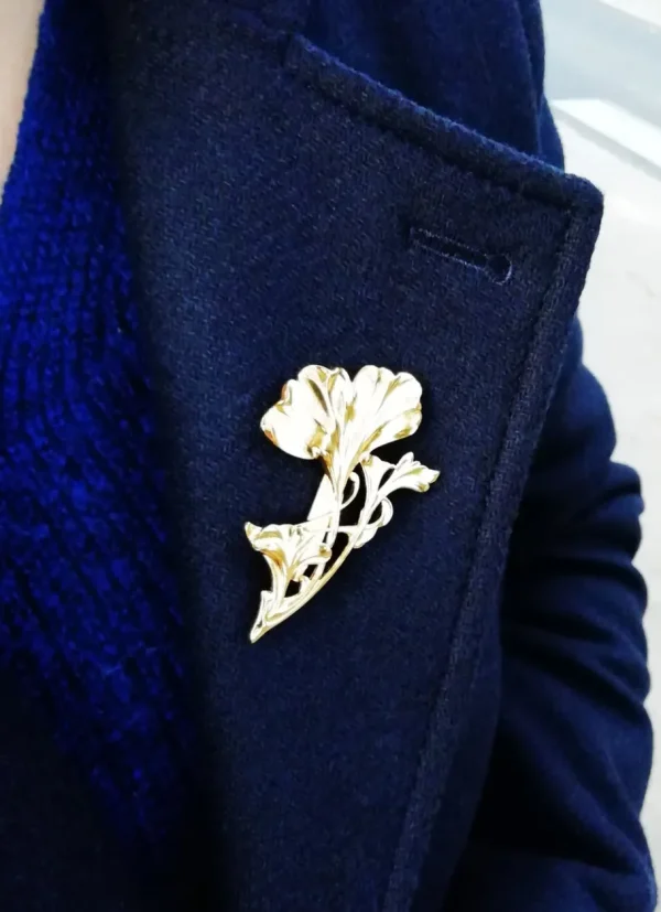 Lotta Djossou Broche Grand Gingko Dorée Sale