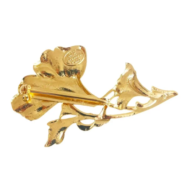 Lotta Djossou Broche Grand Gingko Dorée Sale