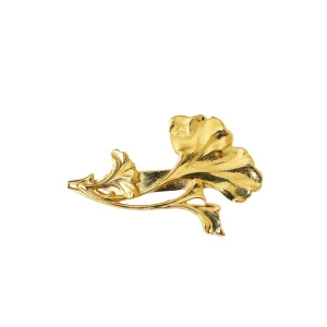 Lotta Djossou Broche Petit Gingko Dorée Discount