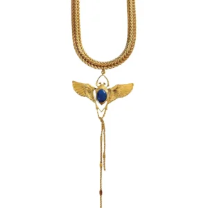 Lotta Djossou Choker Beetle Doré Lapis Lazuli Bleu Clearance