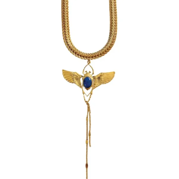Lotta Djossou Choker Beetle Doré Lapis Lazuli Bleu Clearance