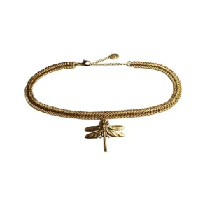 Lotta Djossou Choker Libellule Doré Clearance
