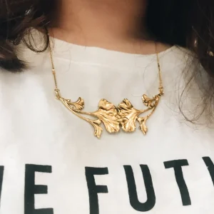 Lotta Djossou Collier Double Ginkgo Doré Outlet